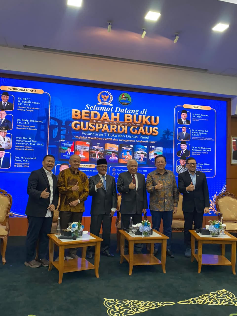 Pada Acara 70 Tahun Guspardi Gaus, Irman Gusman: “Beliau Lurus dalam Prinsip dan Konsisten Mengabdi”
